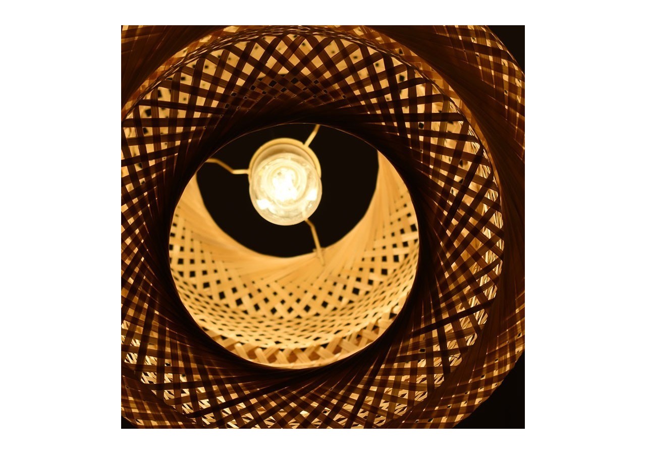 Suspension en osier "Onna" avec interrupteur et prise - K176-C-CU - Barcelona LED