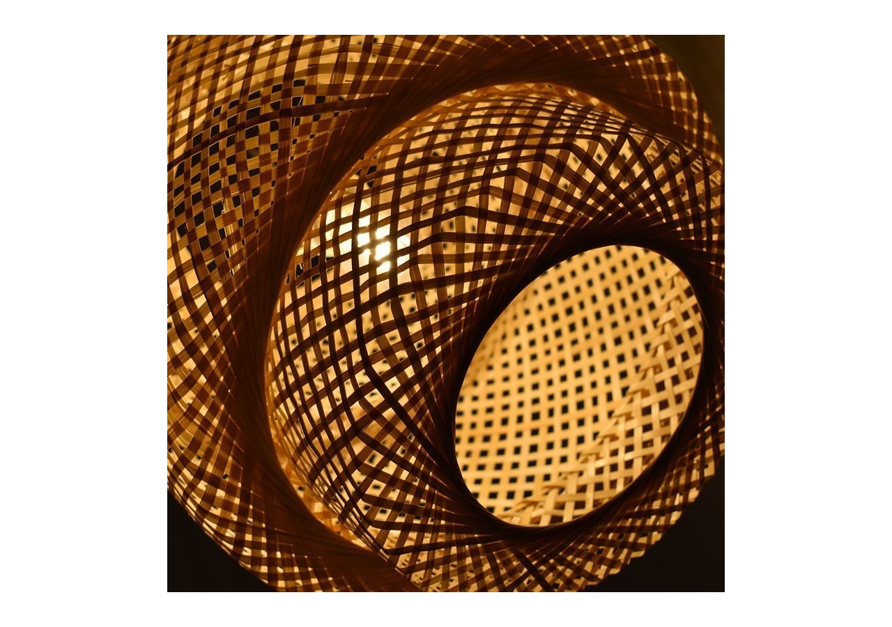 Suspension en osier "Onna" avec interrupteur et prise - K176-C-CU - Barcelona LED