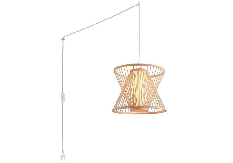 Suspension en bambou "Rise" avec interrupteur et prise - K177-C-B - Barcelona LED