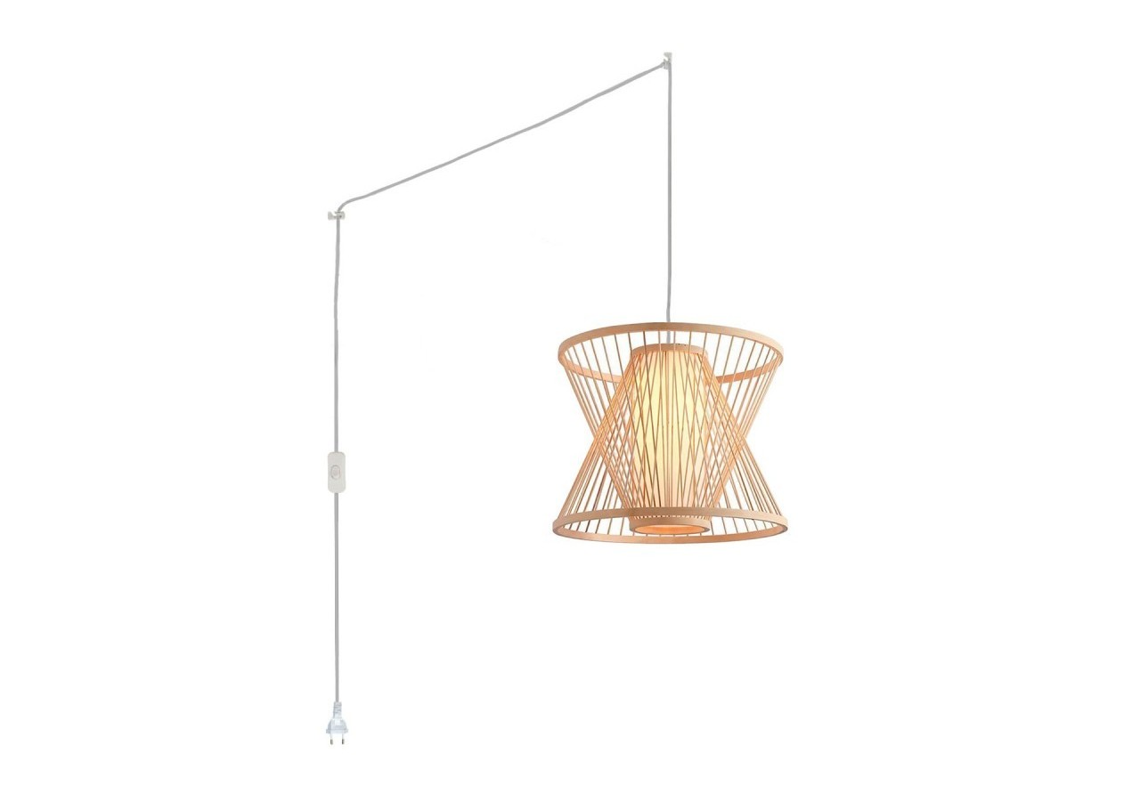 Suspension en bambou "Rise" avec interrupteur et prise - K177-C-B - Barcelona LED