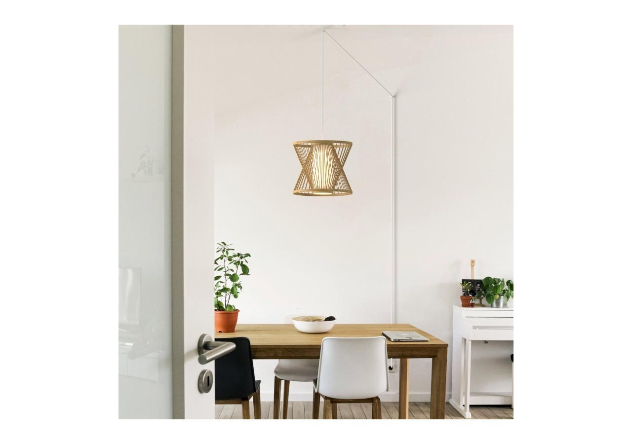 Suspension en bambou "Rise" avec interrupteur et prise - K177-C-B - Barcelona LED