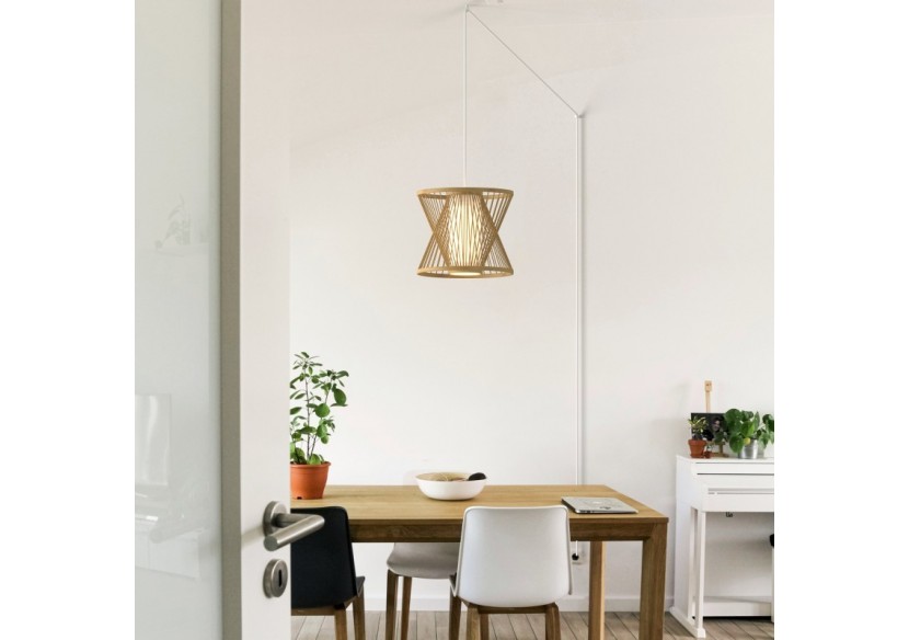 Suspension en bambou "Rise" avec interrupteur et prise - K177-C-B - Barcelona LED