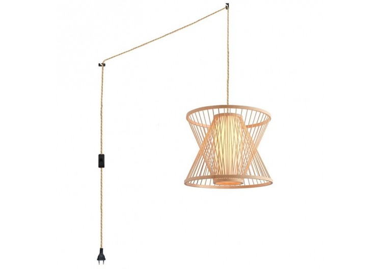 Suspension en bambou "Rise" avec interrupteur et prise - K177-C-CU - Barcelona LED