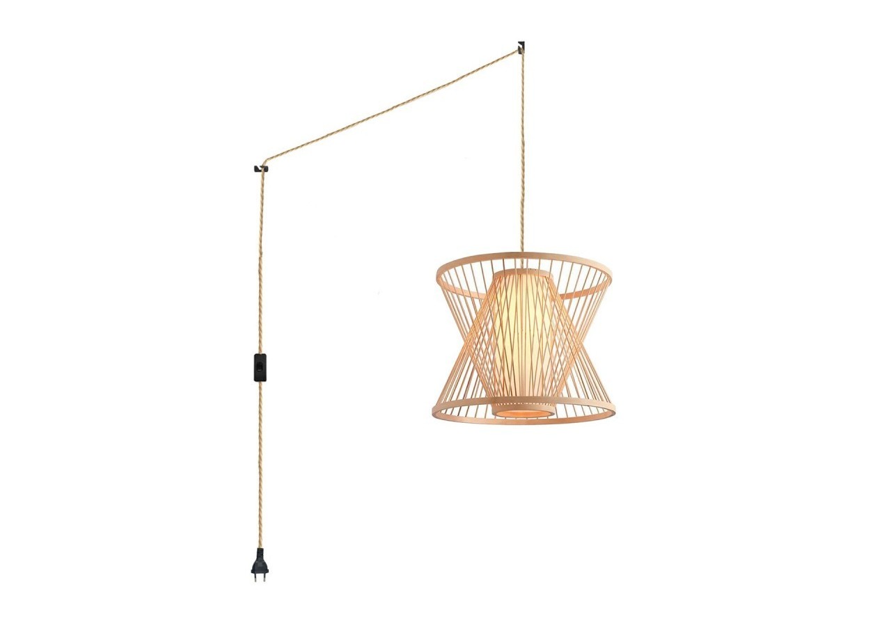 Suspension en bambou "Rise" avec interrupteur et prise - K177-C-CU - Barcelona LED