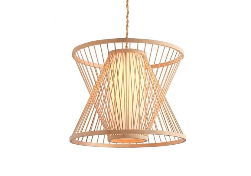 Suspension en bambou "Rise" avec interrupteur et prise - K177-C-CU - Barcelona LED