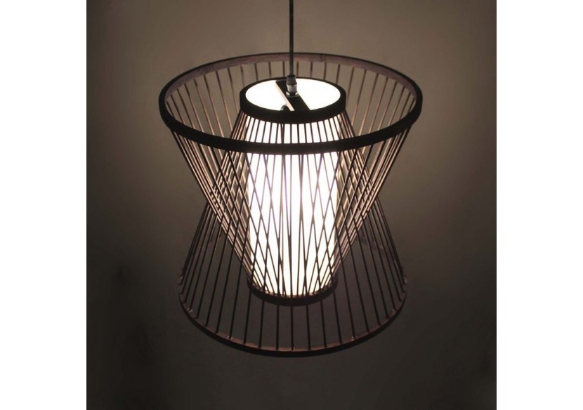 Suspension en bambou "Rise" avec interrupteur et prise - K177-C-CU - Barcelona LED