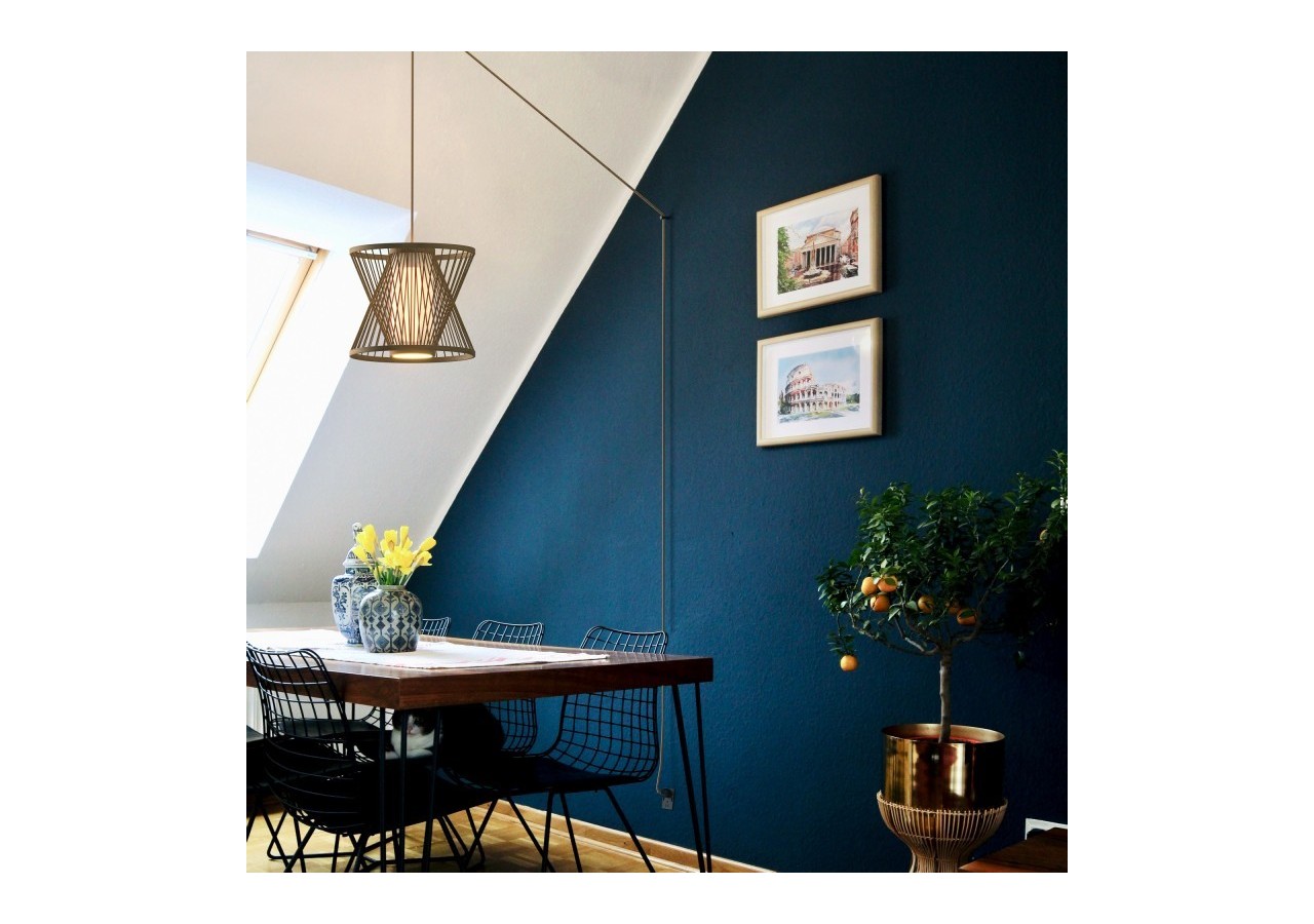 Suspension en bambou "Rise" avec interrupteur et prise - K177-C-CU - Barcelona LED