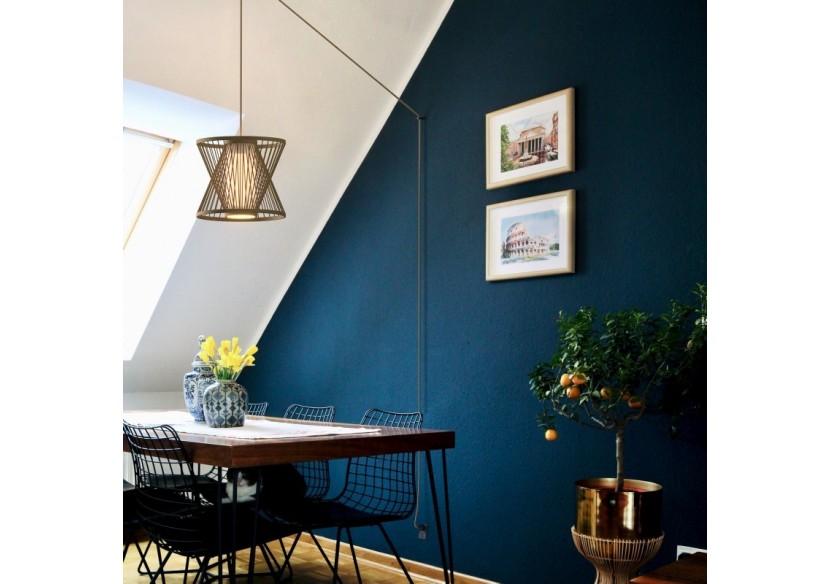 Suspension en bambou "Rise" avec interrupteur et prise - K177-C-CU - Barcelona LED