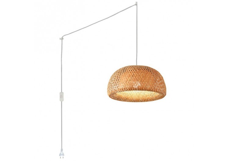 Suspension en osier "Hanna" avec interrupteur et prise - K178-C-B - Barcelona LED