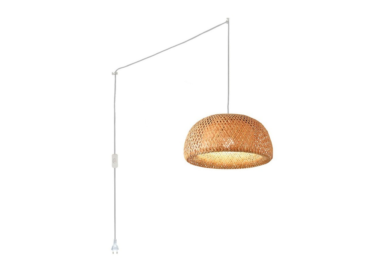 Suspension en osier "Hanna" avec interrupteur et prise - K178-C-B - Barcelona LED