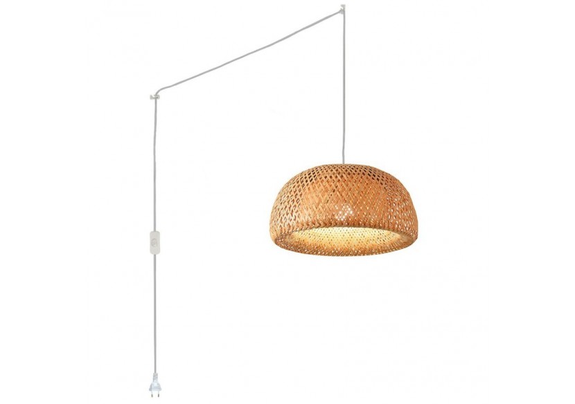 Suspension en osier "Hanna" avec interrupteur et prise - K178-C-B - Barcelona LED