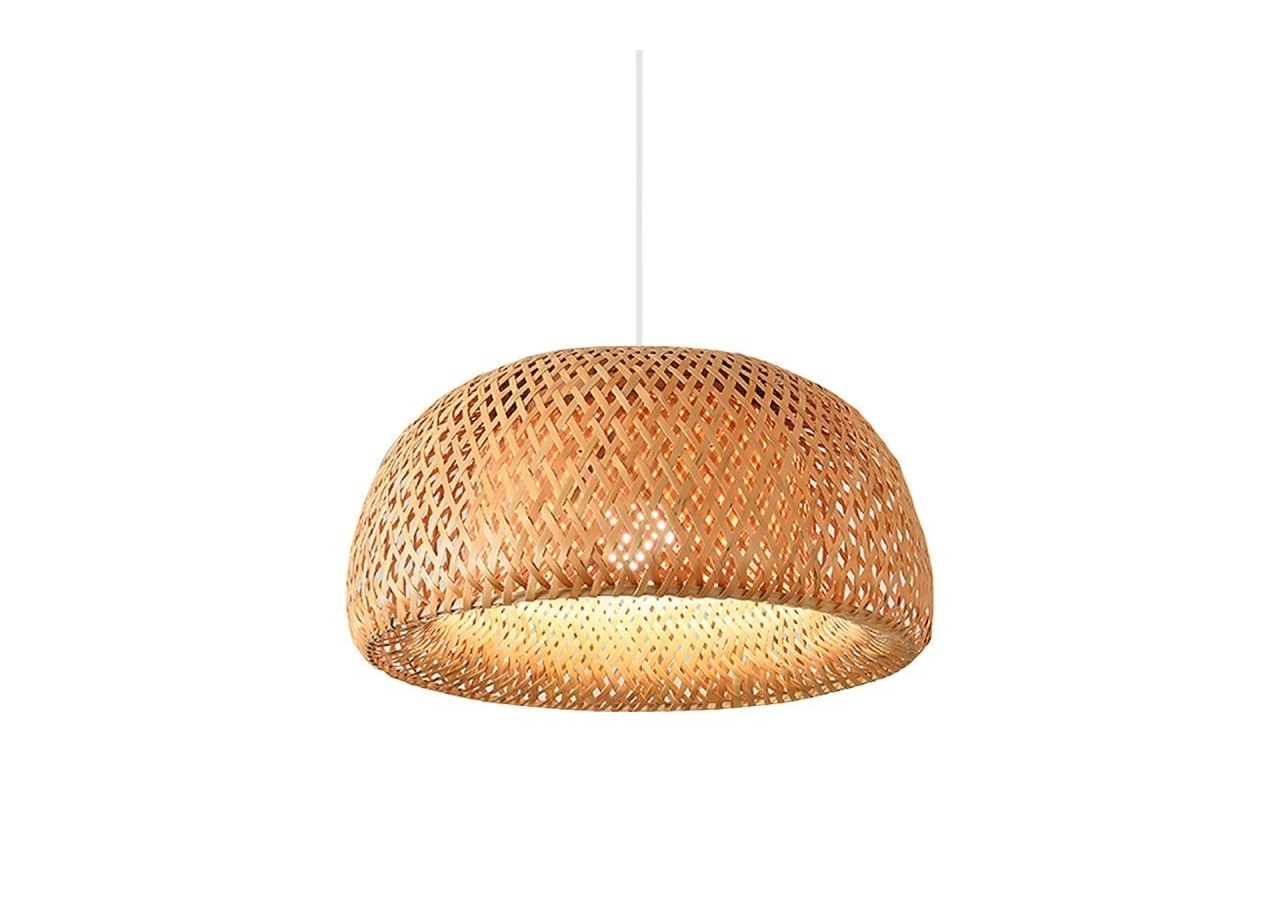 Suspension en osier "Hanna" avec interrupteur et prise - K178-C-B - Barcelona LED