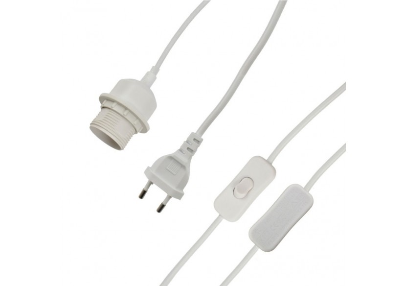 Suspension en osier "Hanna" avec interrupteur et prise - K178-C-B - Barcelona LED