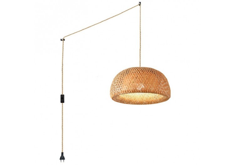 Suspension en osier "Hanna" avec interrupteur et prise - K178-C-CU - Barcelona LED