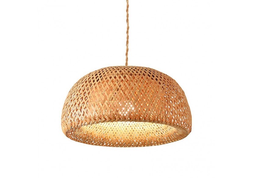 Suspension en osier "Hanna" avec interrupteur et prise - K178-C-CU - Barcelona LED