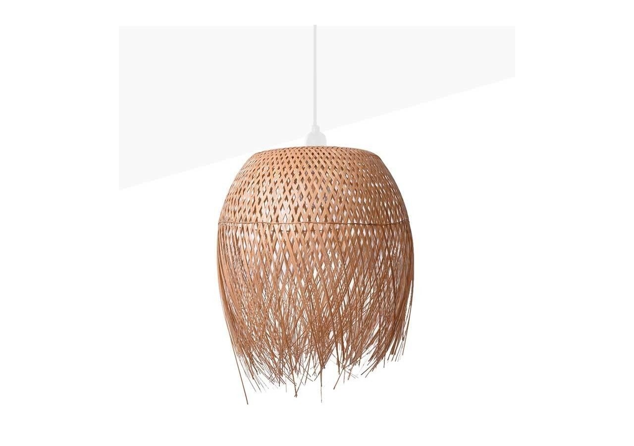 Suspension en rotin "Java" avec interrupteur et prise - K180-C-B - Barcelona LED