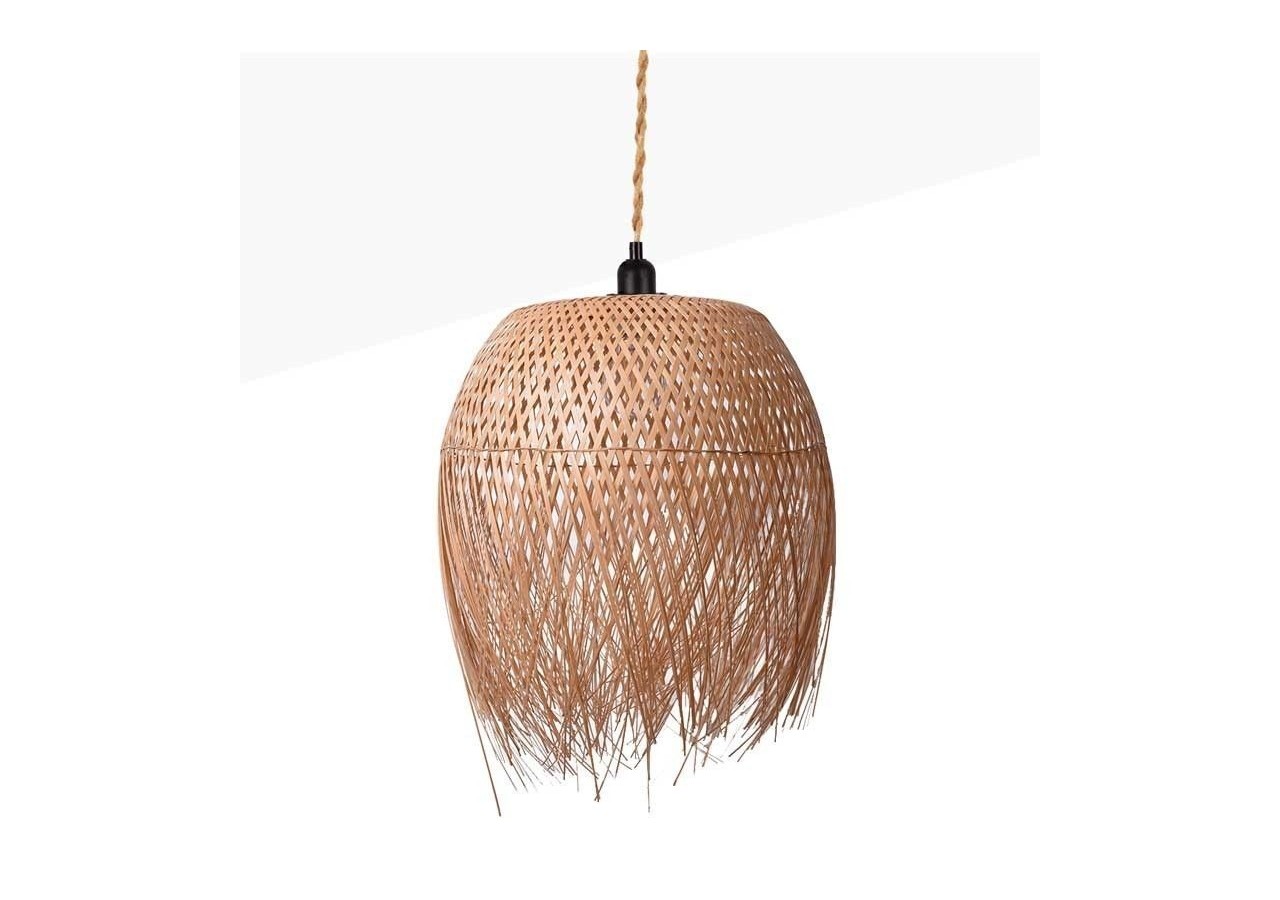 Suspension en rotin "Java" avec interrupteur et prise - K180-C-CU - Barcelona LED