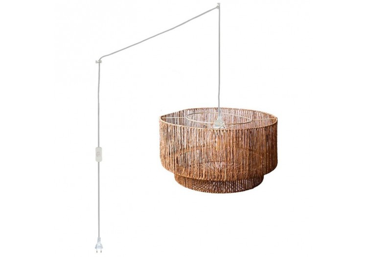 Suspension en jute "Bali" avec interrupteur et prise - K181-C-B - Barcelona LED