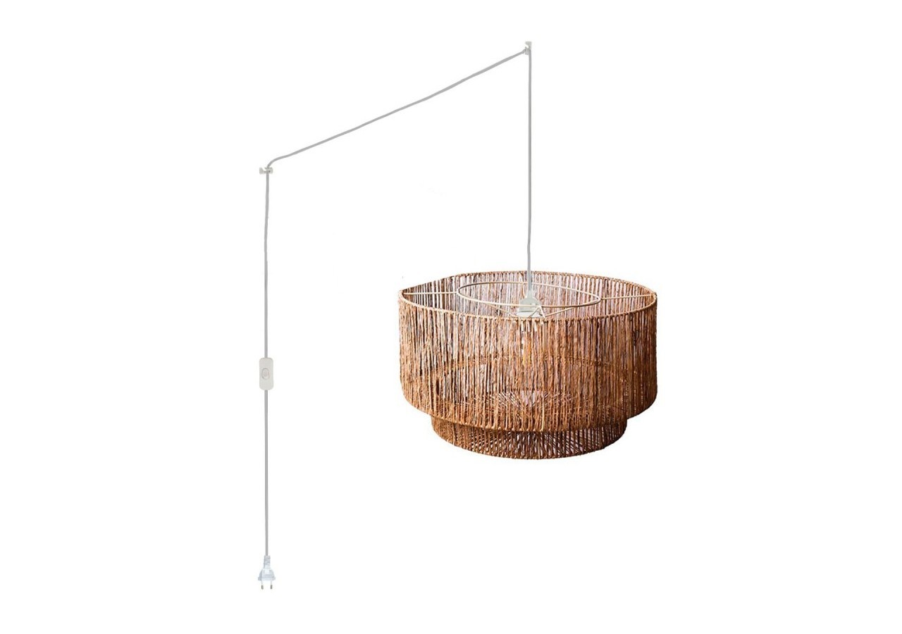 Suspension en jute "Bali" avec interrupteur et prise - K181-C-B - Barcelona LED