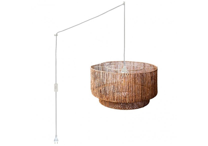 Suspension en jute "Bali" avec interrupteur et prise - K181-C-B - Barcelona LED