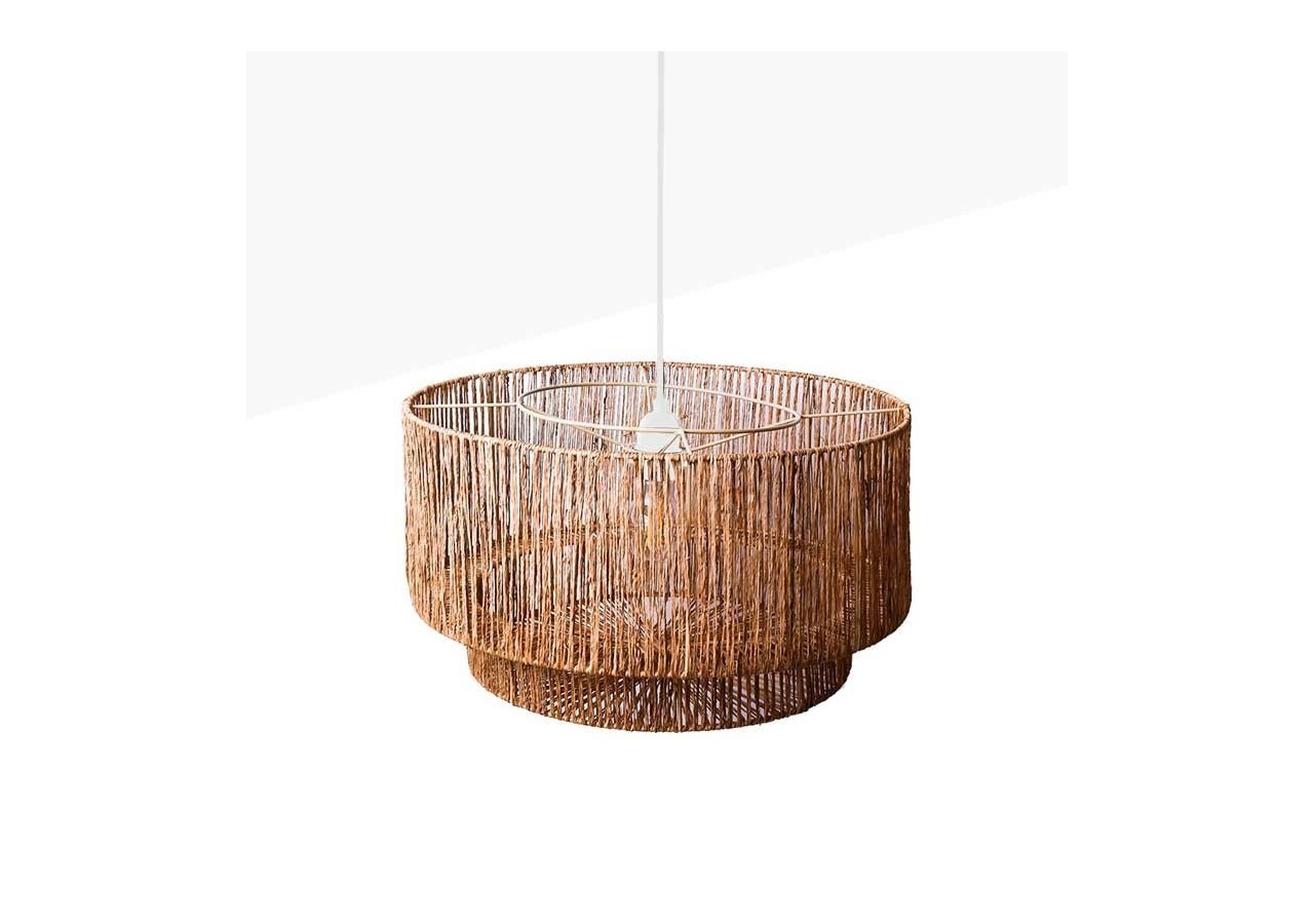 Suspension en jute "Bali" avec interrupteur et prise - K181-C-B - Barcelona LED