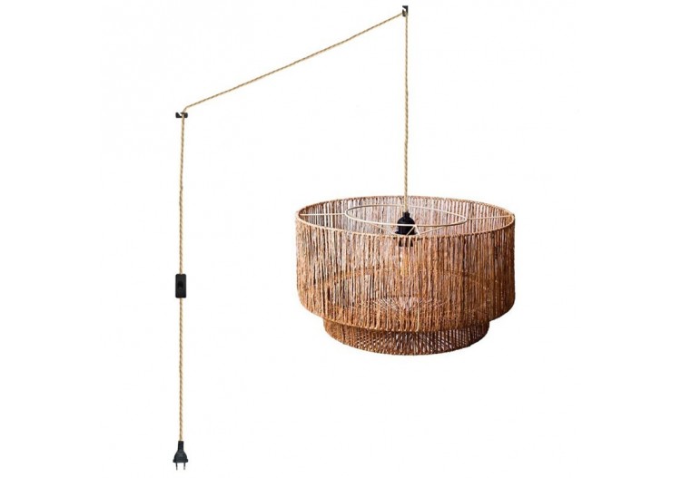 Suspension en jute "Bali" avec interrupteur et prise - K181-C-CU - Barcelona LED