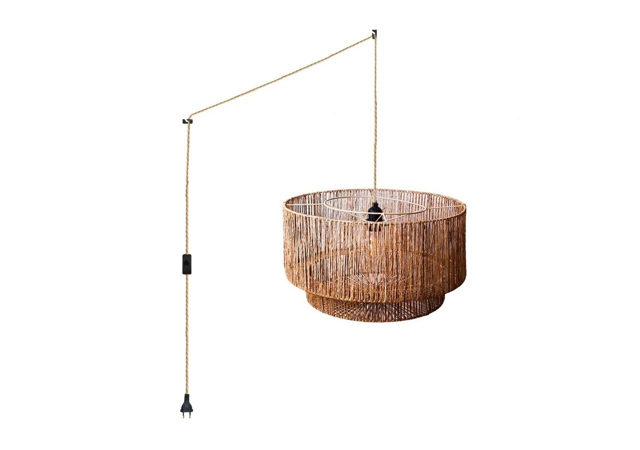 Suspension en jute "Bali" avec interrupteur et prise - K181-C-CU - Barcelona LED