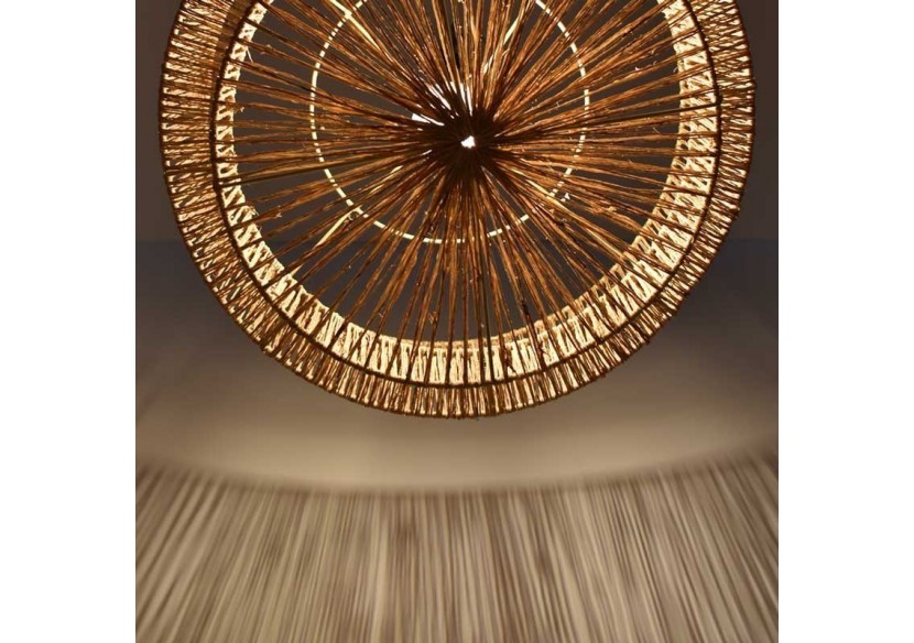 Suspension en jute "Bali" avec interrupteur et prise - K181-C-CU - Barcelona LED