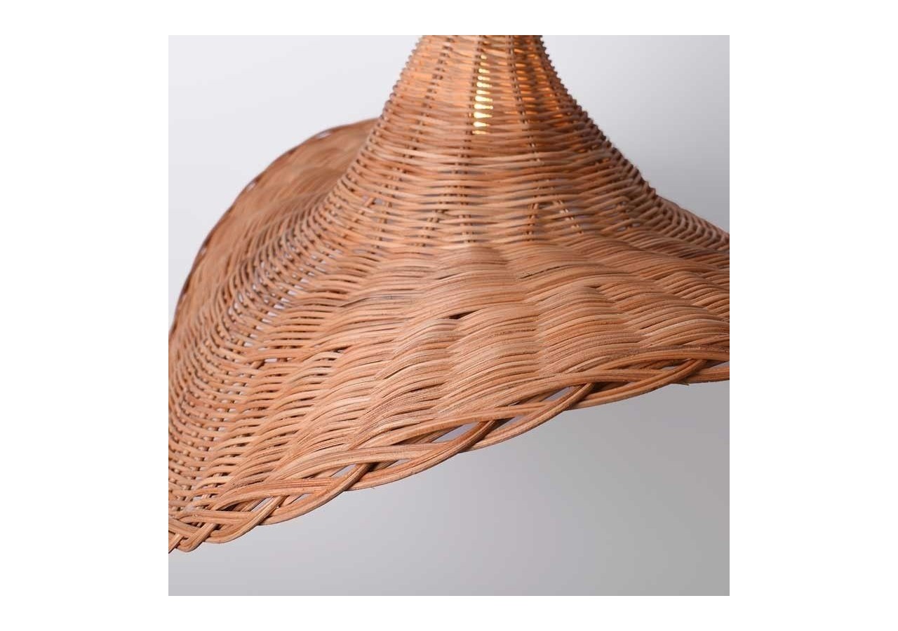 Suspension en osier "Tien" avec interrupteur et prise - K183-C-B - Barcelona LED