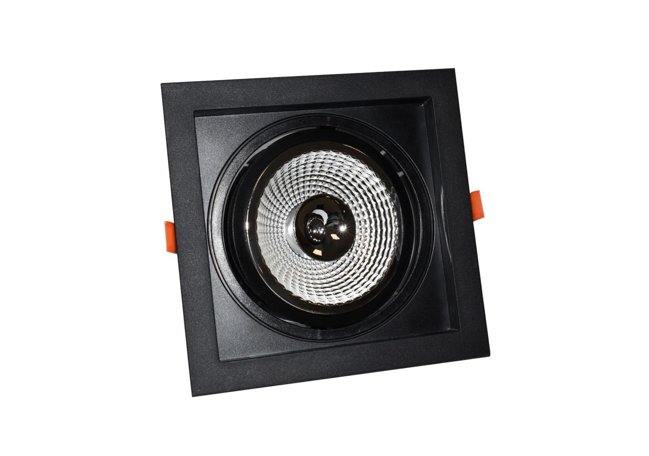 Pack x2-Collerette downlight carrée orientable type cardan pour ampoule QR111/AR111-Coupe 155x155mm - K1016-2-N - Barcelona LED