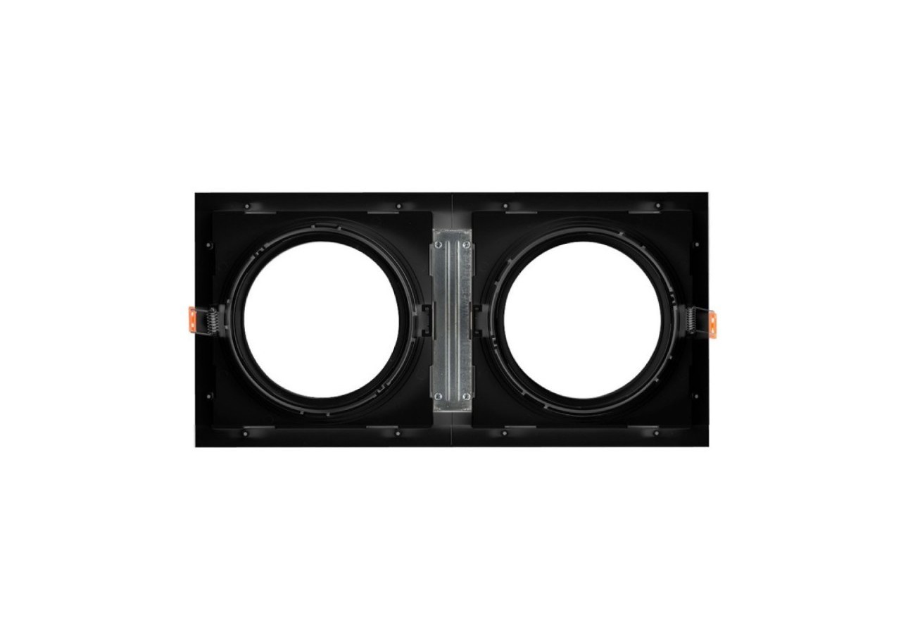 Pack x2-Collerette downlight carrée orientable type cardan pour ampoule QR111/AR111-Coupe 155x155mm - K1016-2-N - Barcelona LED