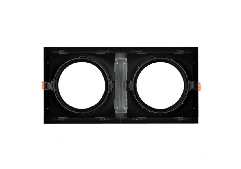 Pack x2-Collerette downlight carrée orientable type cardan pour ampoule QR111/AR111-Coupe 155x155mm - K1016-2-N - Barcelona LED