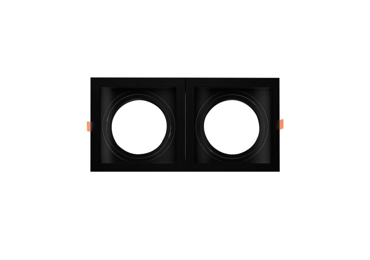 Pack x2-Collerette downlight carrée orientable type cardan pour ampoule QR111/AR111-Coupe 155x155mm - K1016-2-N - Barcelona LED