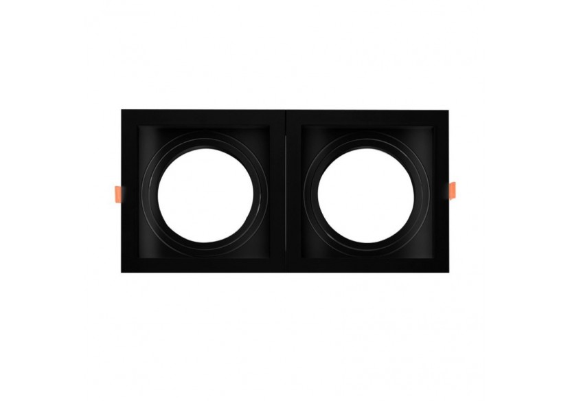 Pack x2-Collerette downlight carrée orientable type cardan pour ampoule QR111/AR111-Coupe 155x155mm - K1016-2-N - Barcelona LED
