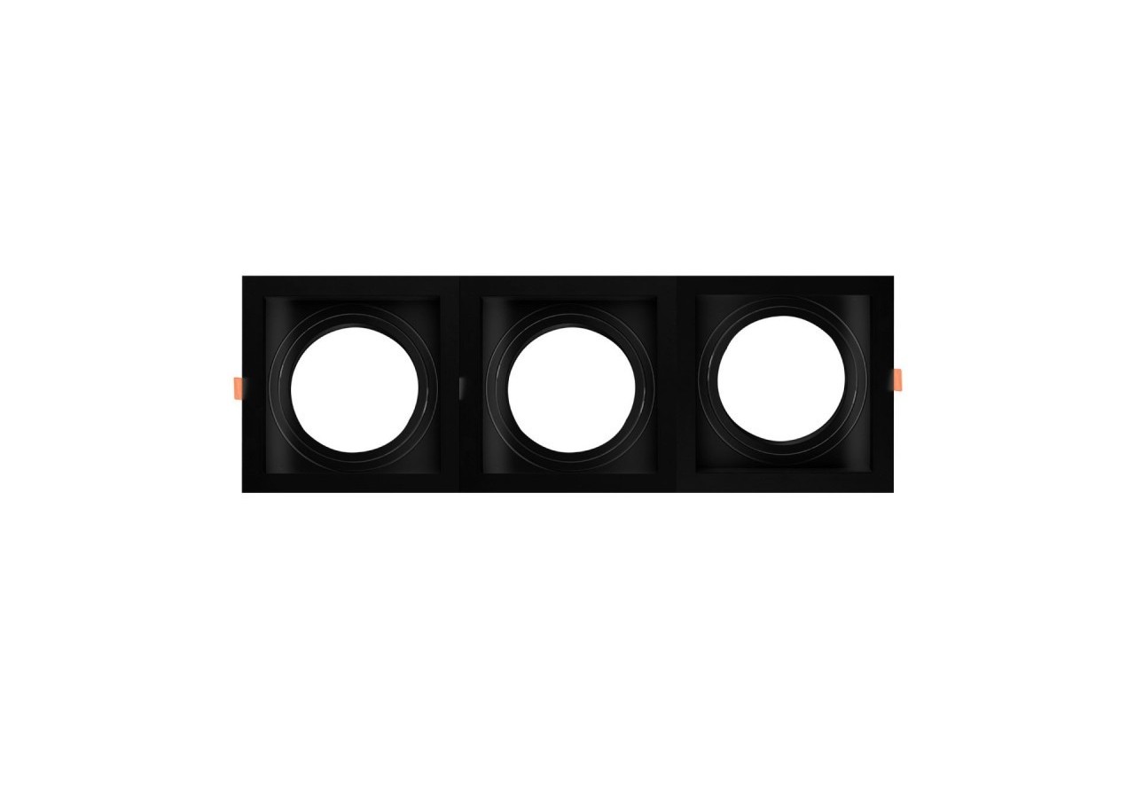 Pack x3-Collerette downlight carrée orientable type cardan pour ampoule QR111/AR111-Coupe 155x155mm - K1016-3-N - Barcelona LED
