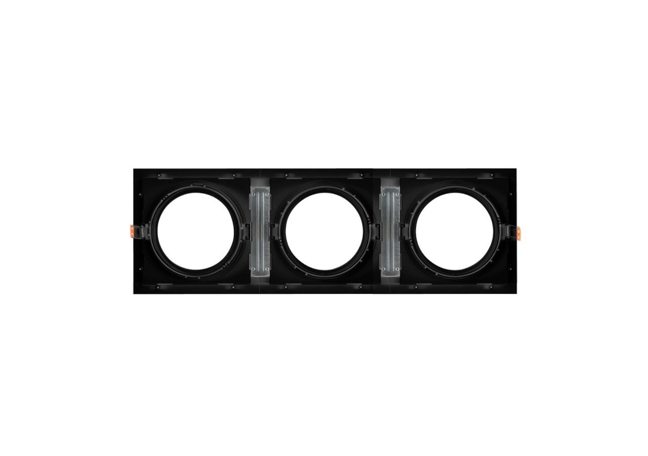 Pack x3-Collerette downlight carrée orientable type cardan pour ampoule QR111/AR111-Coupe 155x155mm - K1016-3-N - Barcelona LED