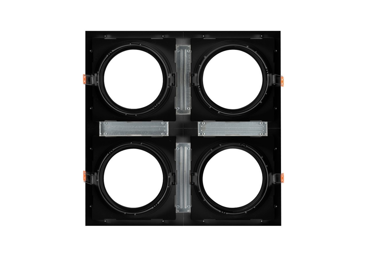 Pack x4-Collerette downlight carrée orientable type cardan pour ampoule QR111/AR111-Coupe 155x155mm - K1016-4-N - Barcelona LED