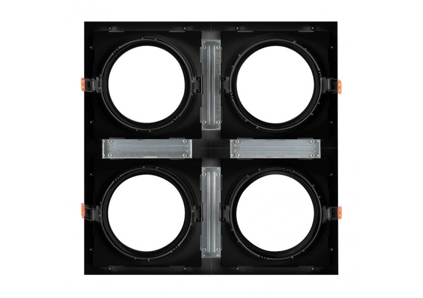 Pack x4-Collerette downlight carrée orientable type cardan pour ampoule QR111/AR111-Coupe 155x155mm - K1016-4-N - Barcelona LED Pack x4-Collerette downlight carrée orientable type cardan pour ampoule QR111/AR111-Coupe 155x155mm - K1016-4-N - Barcelona LED