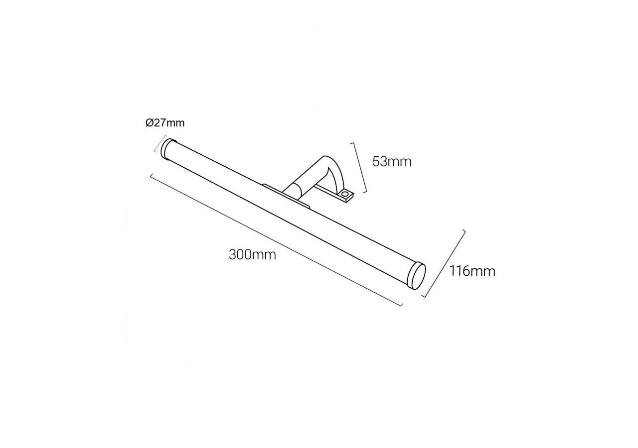 Applique LED tubulaire pour miroir de salle de bains-30cm-5W | 3 possibilités de fixation - LE209-N-BN - Barcelona LED