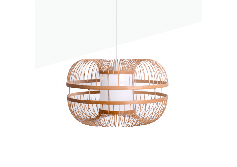 Suspension japonaise en bambou "Kaizen" avec interrupteur et prise - K179-C-B - Barcelona LED Suspension japonaise en bambou "Kaizen" avec interrupteur et prise - K179-C-B - Barcelona LED