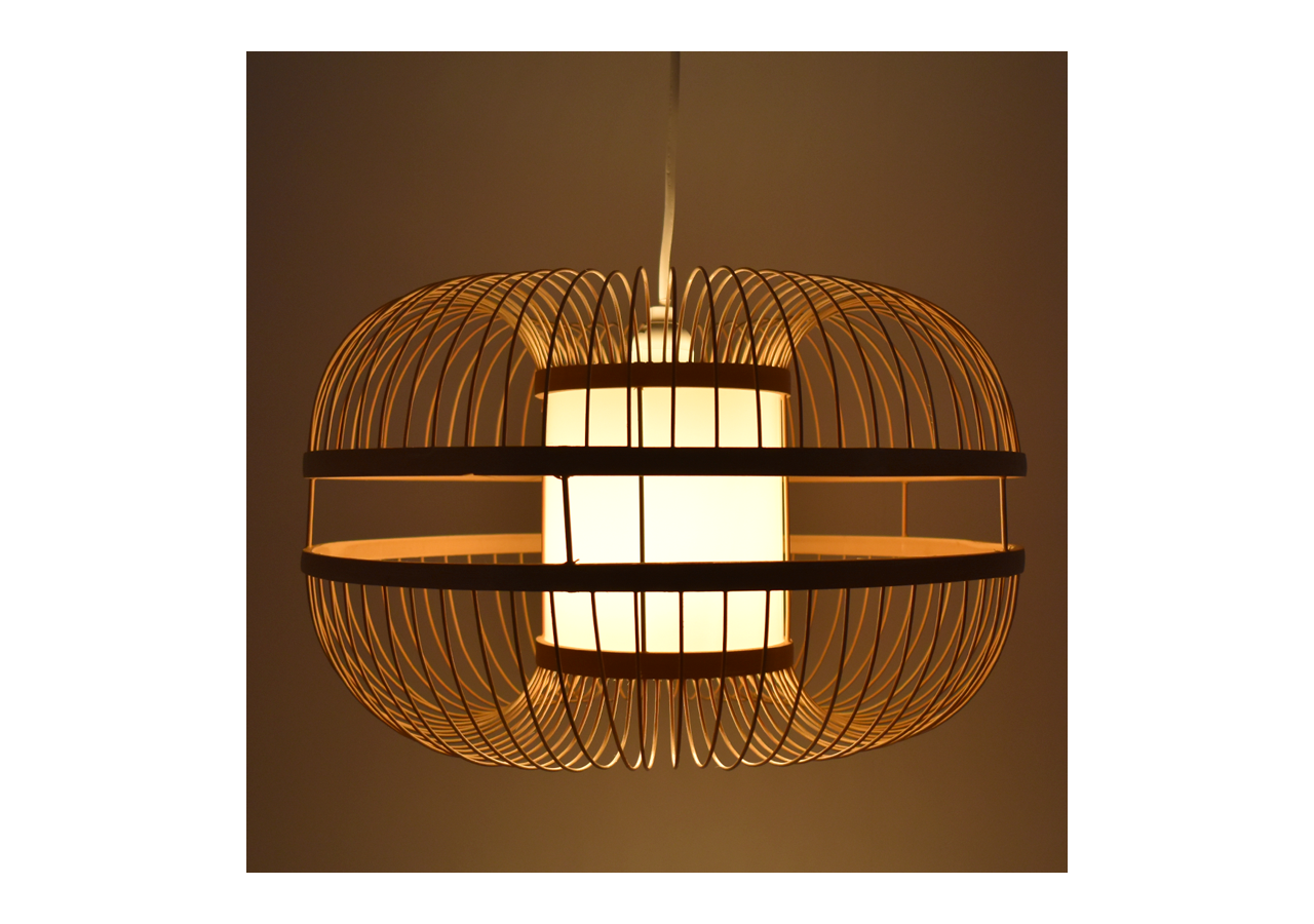 Suspension japonaise en bambou "Kaizen" avec interrupteur et prise - K179-C-B - Barcelona LED