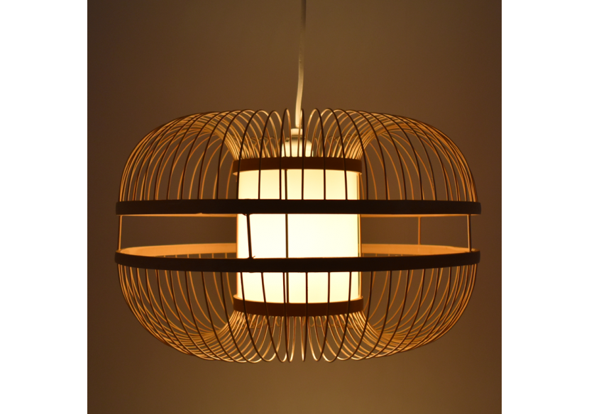 Suspension japonaise en bambou "Kaizen" avec interrupteur et prise - K179-C-B - Barcelona LED Suspension japonaise en bambou "Kaizen" avec interrupteur et prise - K179-C-B - Barcelona LED