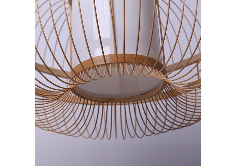 Suspension japonaise en bambou "Kaizen" avec interrupteur et prise - K179-C-B - Barcelona LED Suspension japonaise en bambou "Kaizen" avec interrupteur et prise - K179-C-B - Barcelona LED