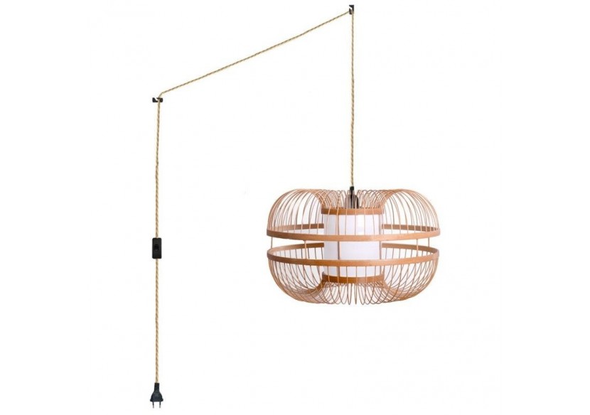 Suspension japonaise en bambou "Kaizen" avec interrupteur et prise - K179-C-CU - Barcelona LED Suspension japonaise en bambou "Kaizen" avec interrupteur et prise - K179-C-CU - Barcelona LED