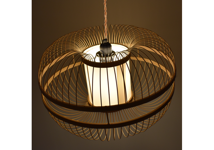 Suspension japonaise en bambou "Kaizen" avec interrupteur et prise - K179-C-CU - Barcelona LED 2