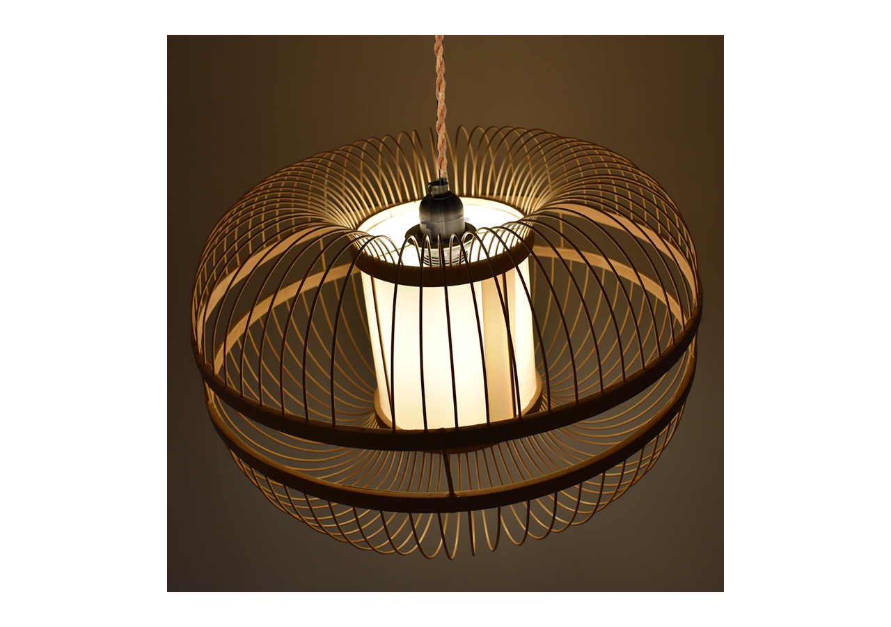 Suspension japonaise en bambou "Kaizen" avec interrupteur et prise - K179-C-CU - Barcelona LED