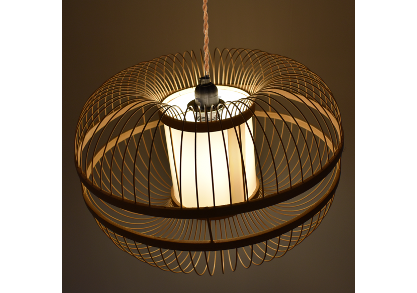 Suspension japonaise en bambou "Kaizen" avec interrupteur et prise - K179-C-CU - Barcelona LED Suspension japonaise en bambou "Kaizen" avec interrupteur et prise - K179-C-CU - Barcelona LED