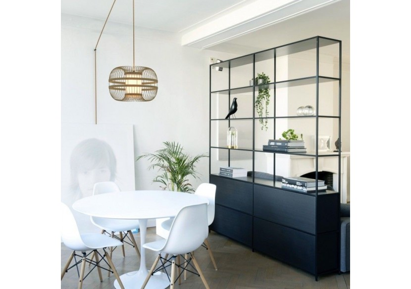 Suspension japonaise en bambou "Kaizen" avec interrupteur et prise - K179-C-CU - Barcelona LED Suspension japonaise en bambou "Kaizen" avec interrupteur et prise - K179-C-CU - Barcelona LED
