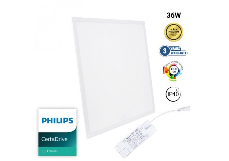 Panneau LED encastrable 60x60 rétro-éclairé-3800lm-Driver Philips-36W-UGR22-IP40 - B5235-BACKLIGHT-BN - Barcelona LED