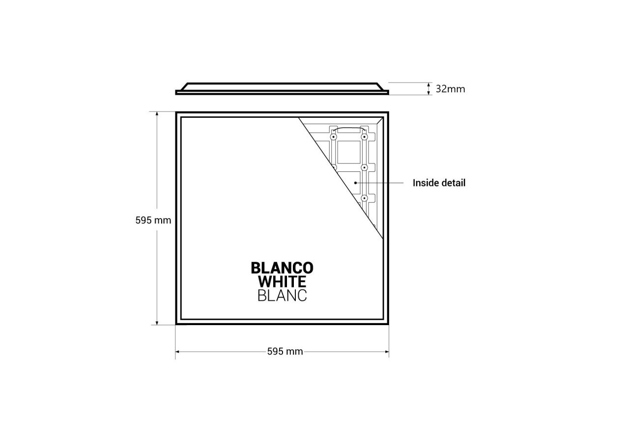 Panneau LED encastrable 60x60 rétro-éclairé-3800lm-Driver Philips-36W-UGR22-IP40 - B5235-BACKLIGHT-BN - Barcelona LED